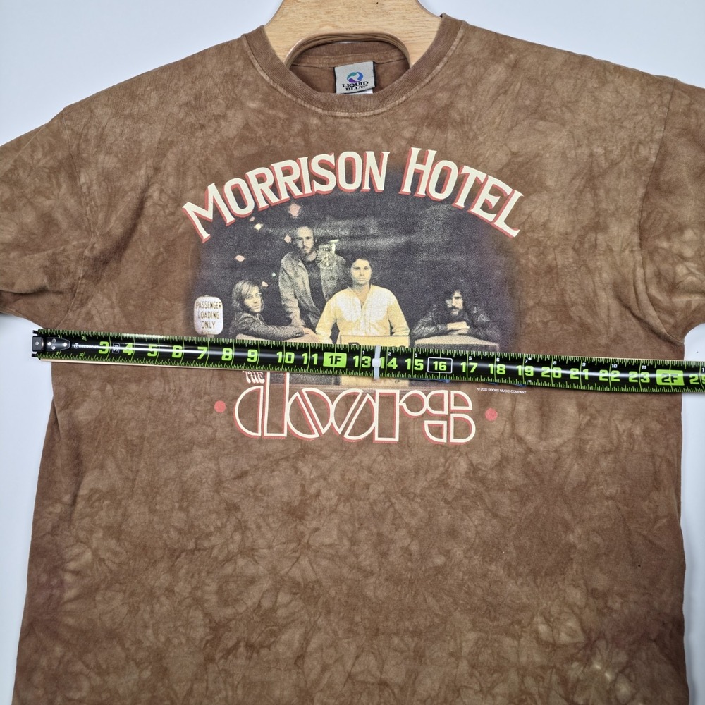 The Doors Shirt Mens XL Morrison Hotel Liquid Blue Tie Dye Brown Vintage 2002 Te - Picture 8 of 10